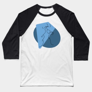 Kiss line art blue Baseball T-Shirt